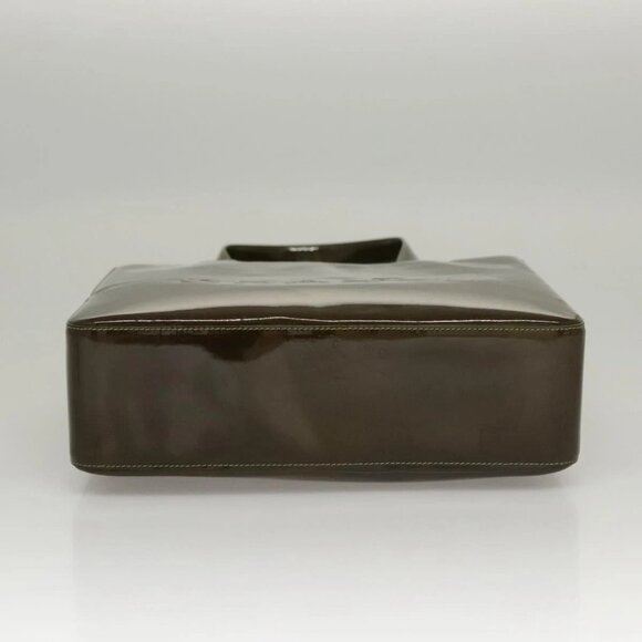 CHANEL Hand Bag Enamel Khaki CC Auth - Picture 8 of 15